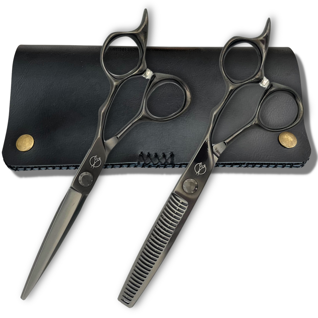 6.0 Inch Hair Gun Metal Black Shears Set