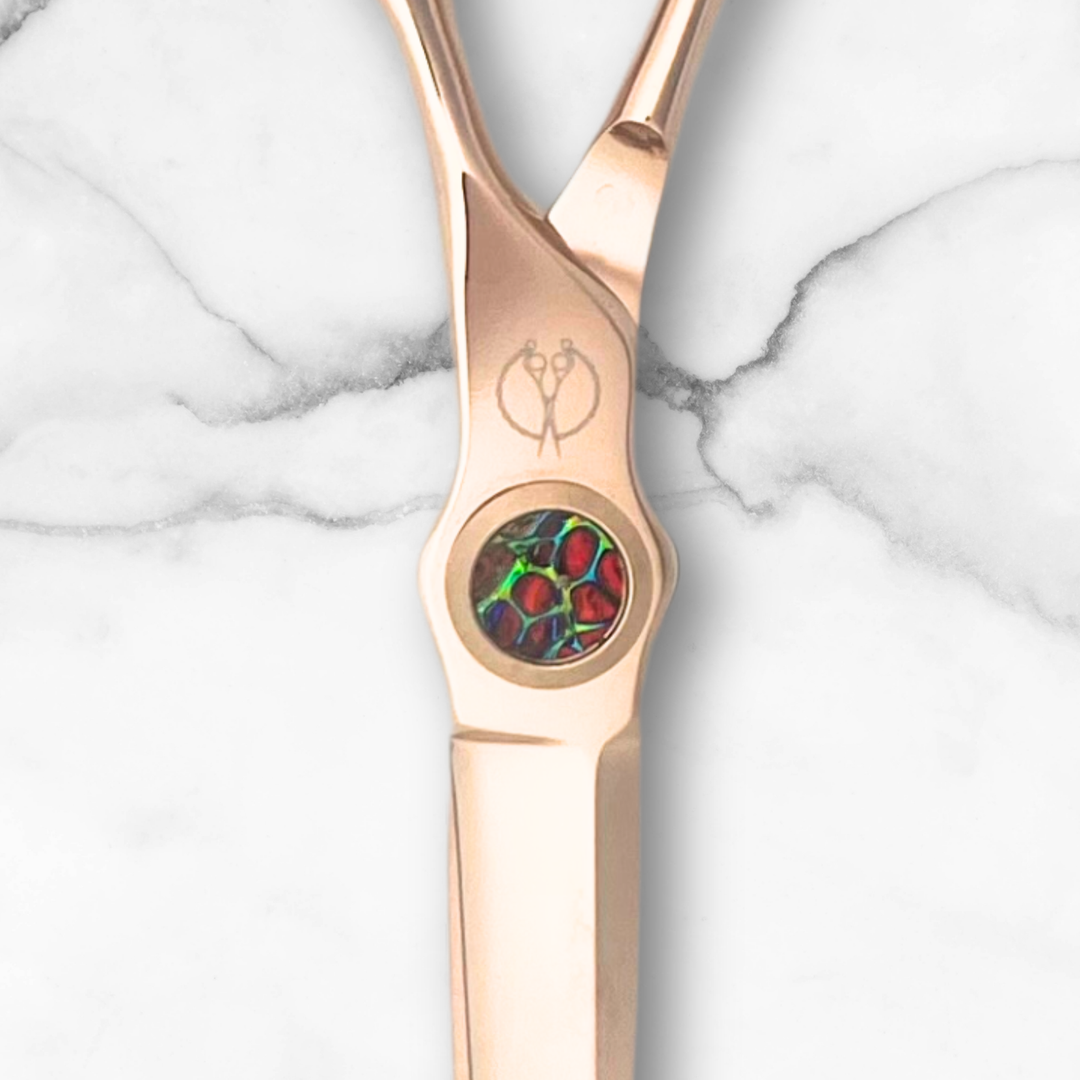 6 Inch Rose Gold with Gem Hair Shears Set