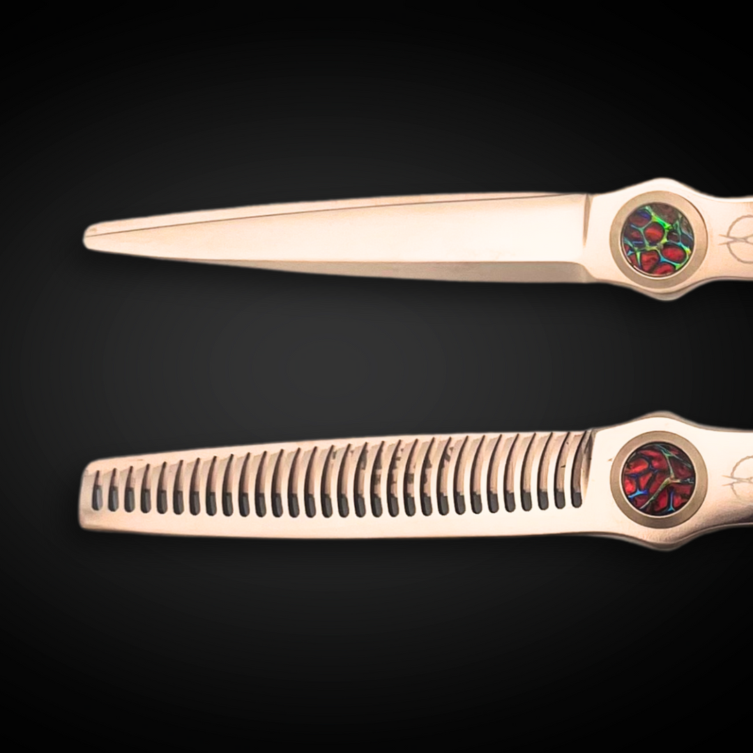 6 Inch Rose Gold with Gem Hair Shears Set