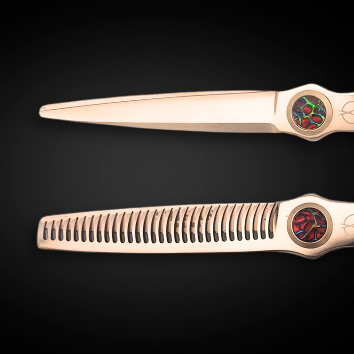 6 Inch Rose Gold with Gem Hair Shears Set