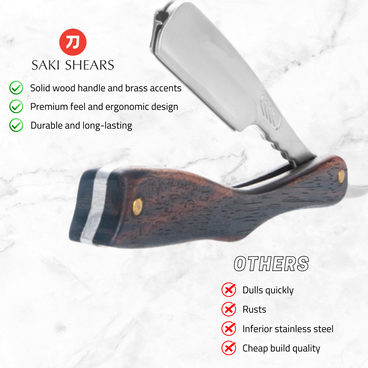 Straight Razor Natural Wood