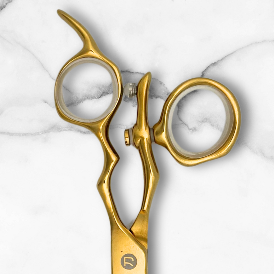 6 Inch Yellow Gold Swivel Hair Shears Set