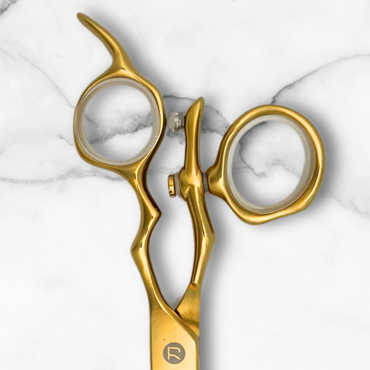 6 Inch Yellow Gold Swivel Hair Shears Set