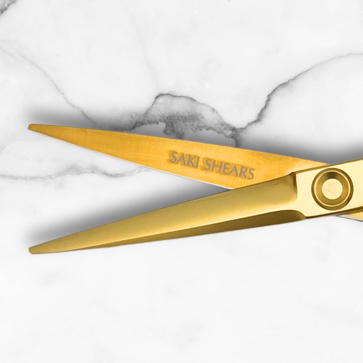 6 Inch Yellow Gold Swivel Hair Shears Set
