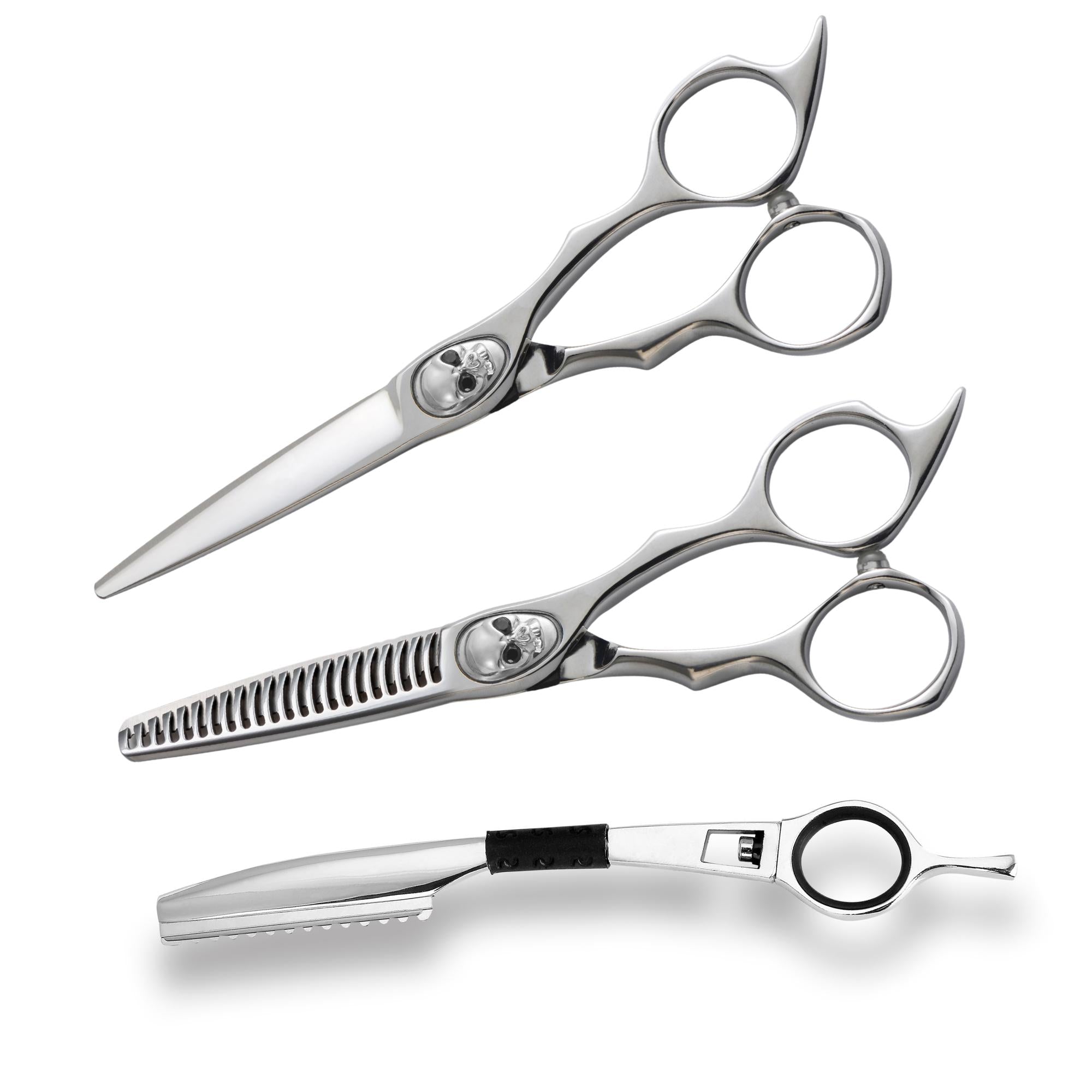 Saki Tachi Skull Barber Shears Set – Scissors HQ