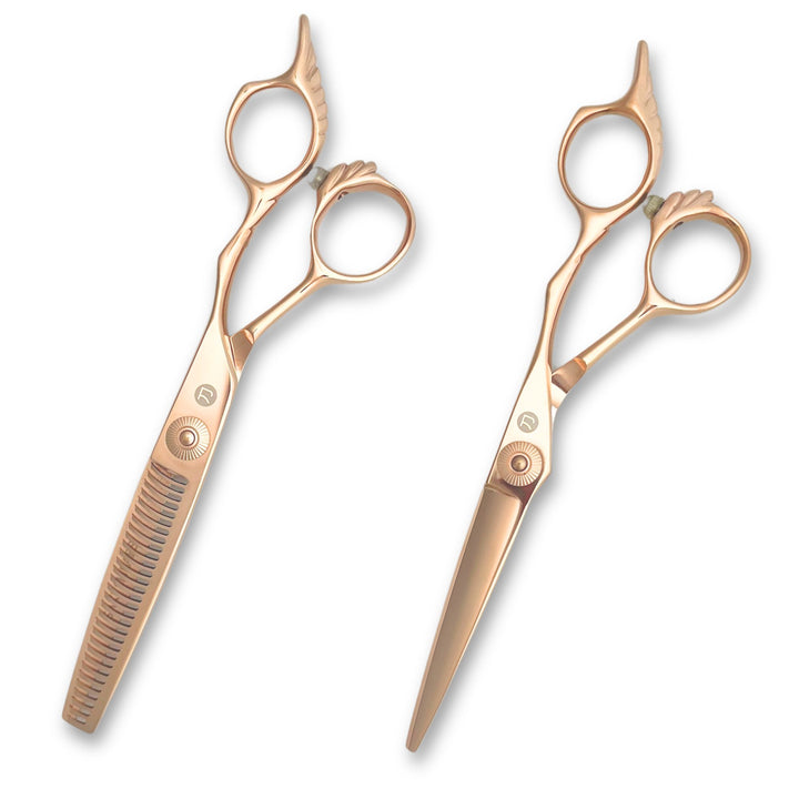 packshot-compressed-jpg | gold-saki-tsuru-hairdressing-shears-set-hair-cutting-and-thinning-shears