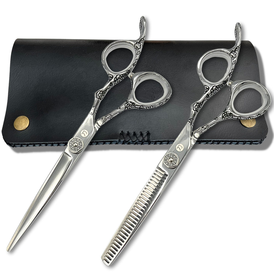 packshot-compressed-jpg | kohana-engraved-steel-hair-shears-set-hair-cutting-and-thinning-shears