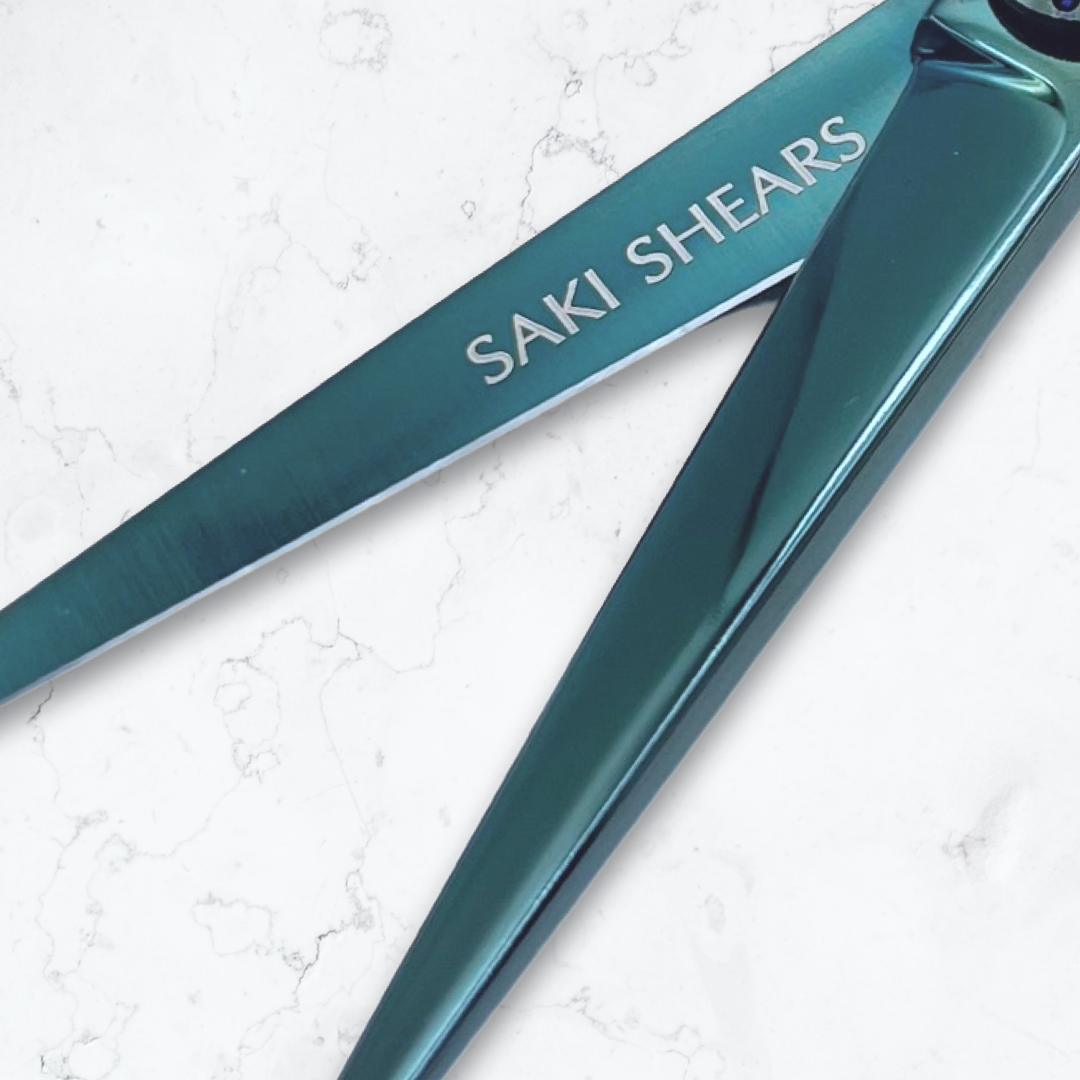 Saki Sora Teal Hair Cutting Scissors