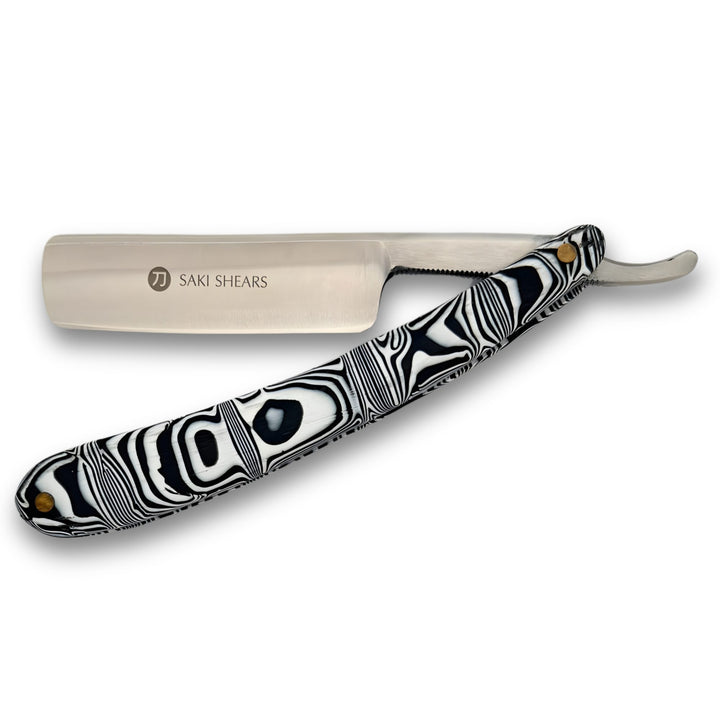 packshot-compressed-jpg | straight-edge-shave-saki-epoxy-carbon-series-zebra-white-and-black