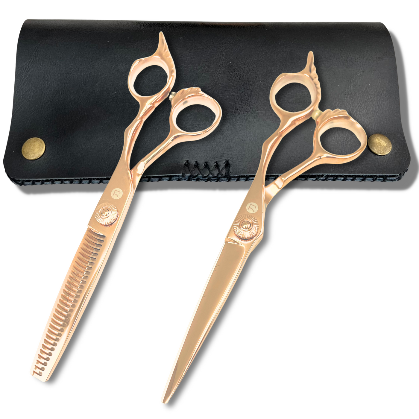 6" Gold Saki Tsuru Hairdressing Shears Set (Hair Cutting and Thinning Shears)