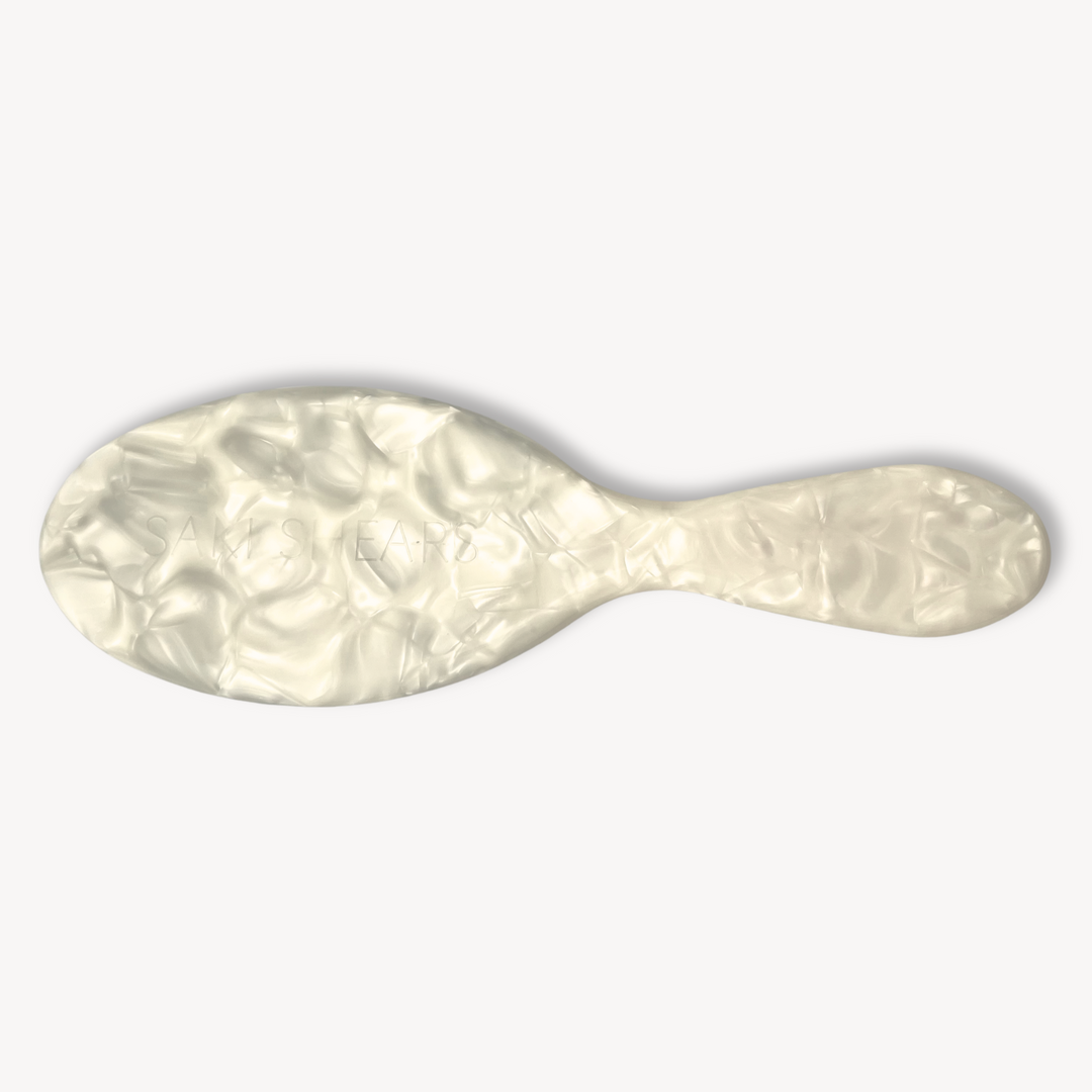 Boar Hair & Nylon Bristle Brush - Pearl/White