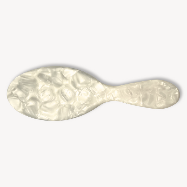 Boar Hair & Nylon Bristle Brush - Pearl/White