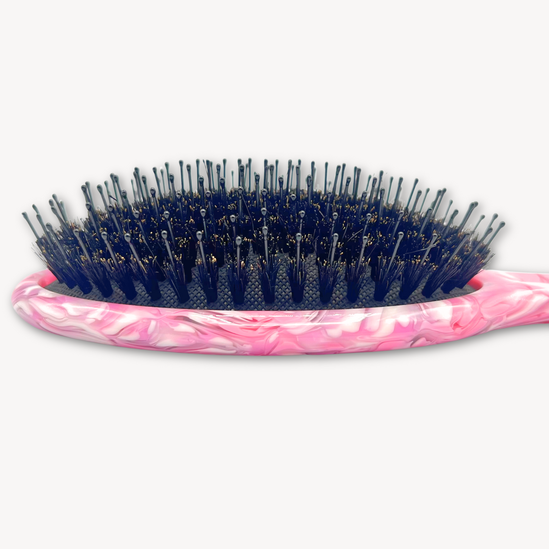 Boar Hair & Nylon Bristle Brush - Pink