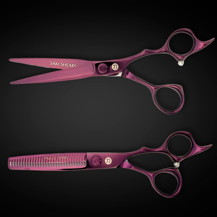 6" Wine Colored Hair Shears Set