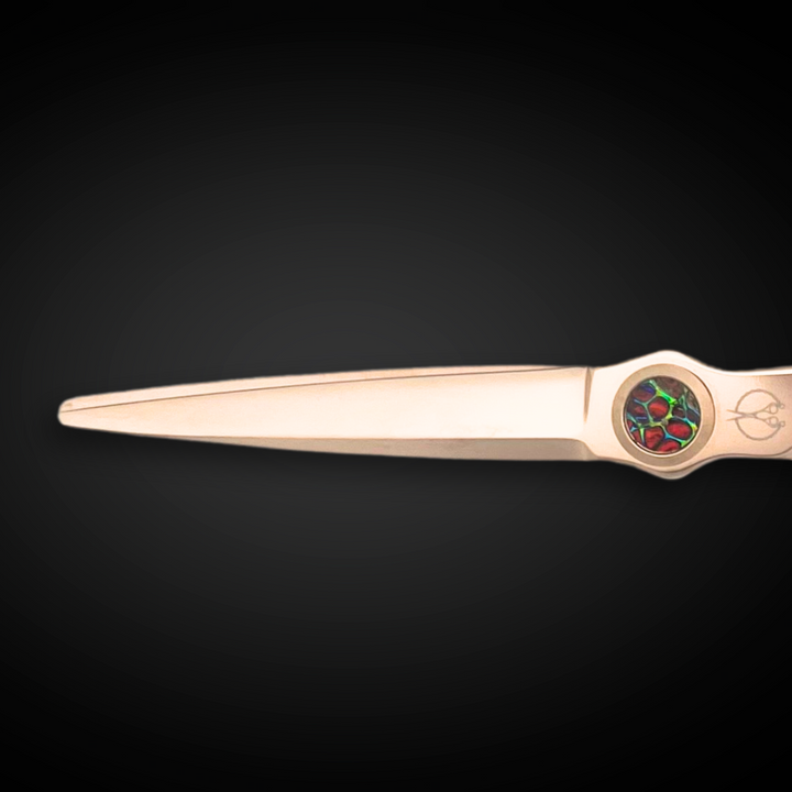 6 Inch Rose Gold Hair Cutting Scissors with Gem