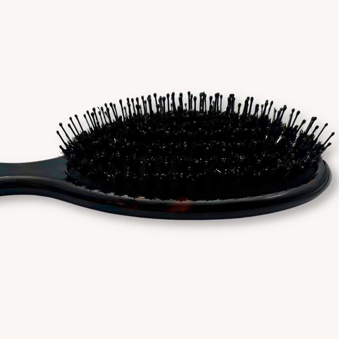 Boar Hair & Nylon Bristle Brush - Dark Tortoise