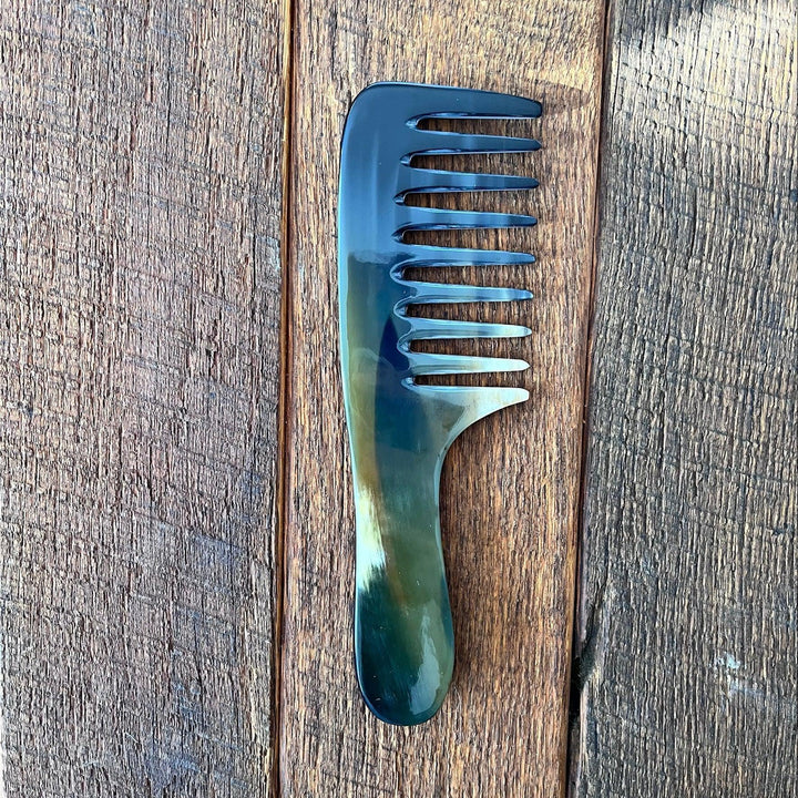 Large Wide Tooth Horn Comb For Hair