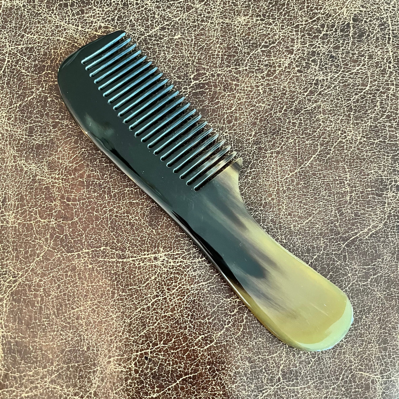 Rounded Brown Horn Comb for Hair