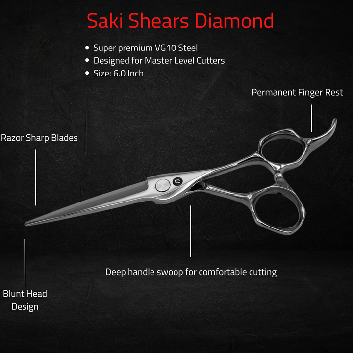 6" Saki Diamond Hair Cutting Shears